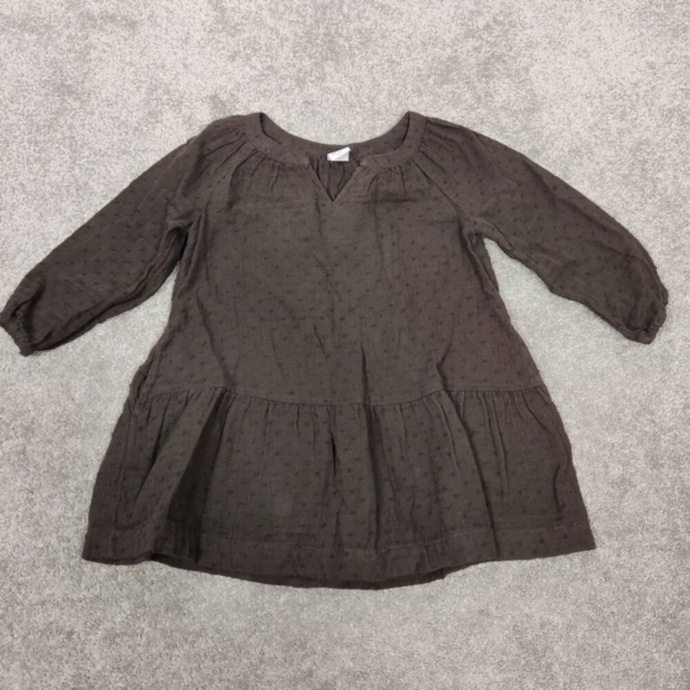 Gap Baby Girl Swiss Polka Dot Dress in Brown Size 2T Bohemian 100% Cotton